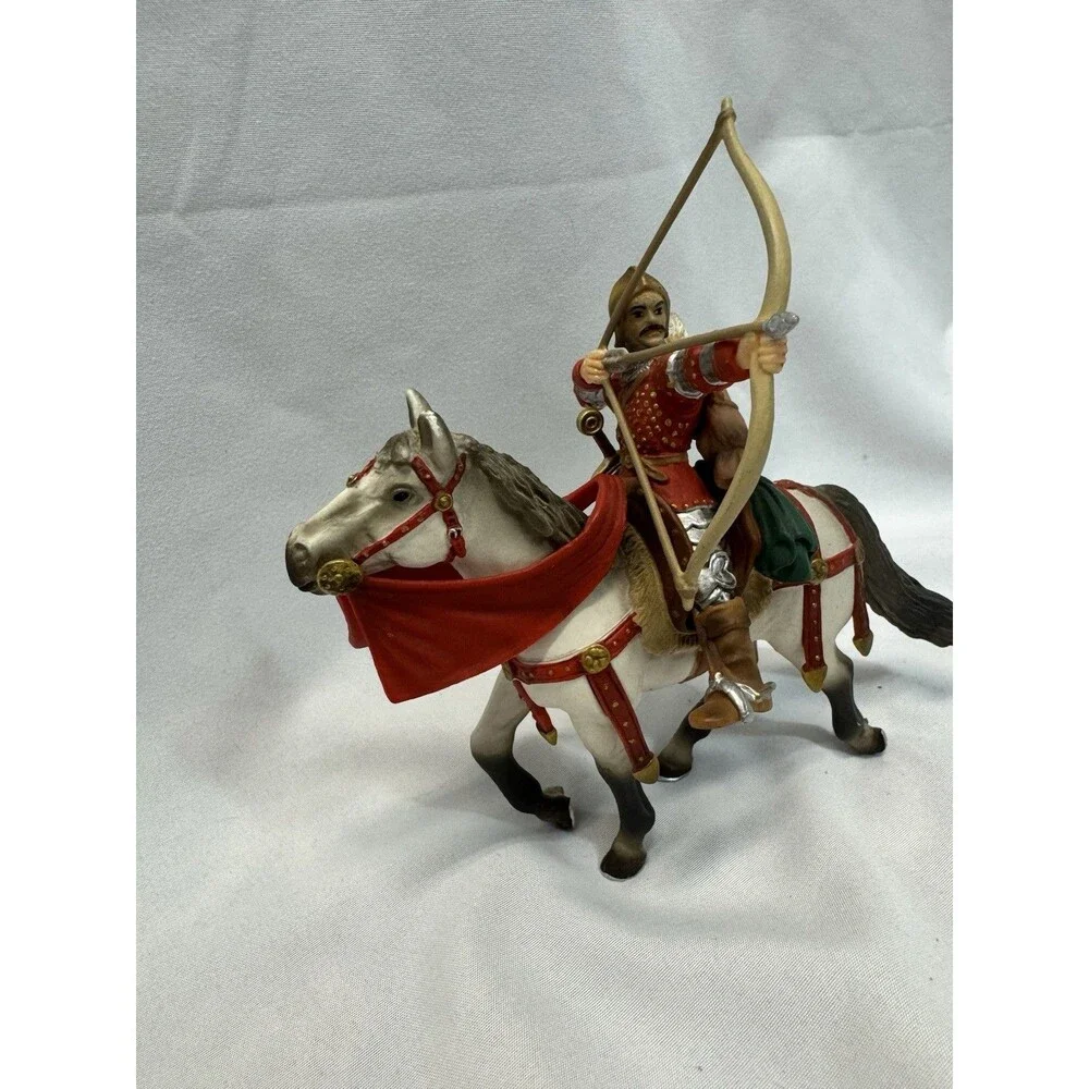 Schleich Ritter Red Mounted Archer Knight on Horse 70030 Figure Retired Germany